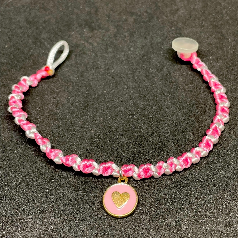 Pink white handmade bracelet